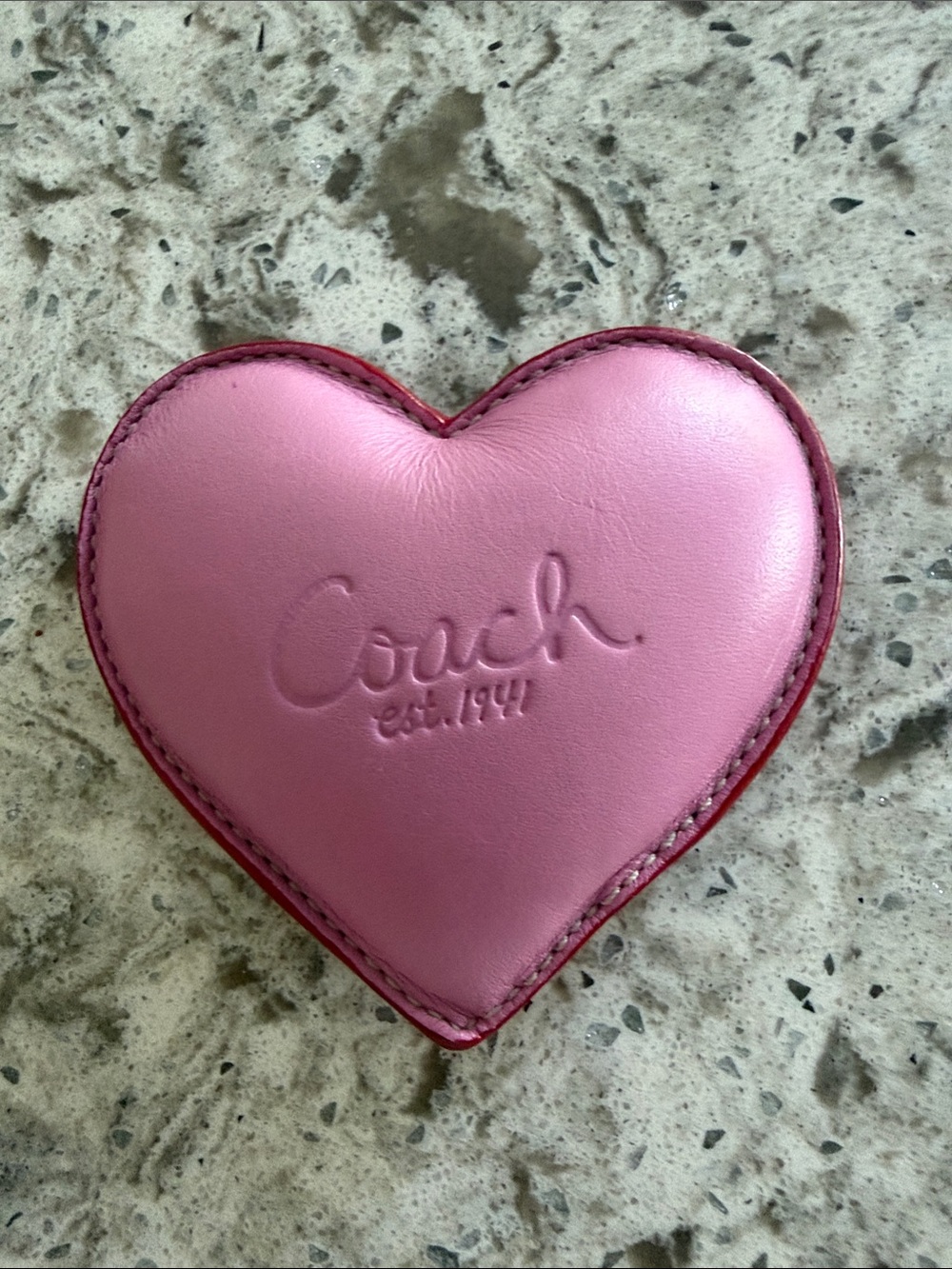 Coach Pink Heart Leather Paper Weight